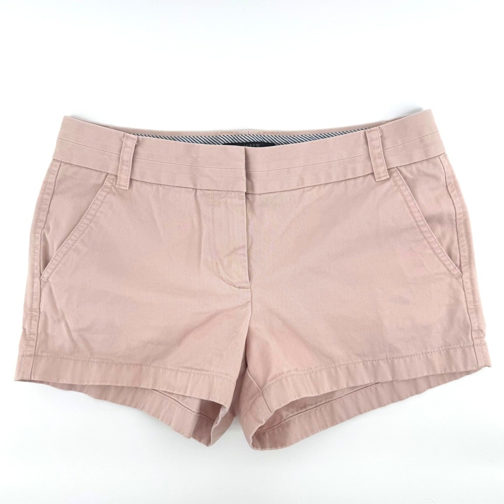 J.Crew Chino Shorts Women 6 Pink Cotton Twill Low Rise Casual Preppy Summer